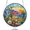 thumbnail image 2 of Acrylic Suncatcher Puzzle, Colorful Desert Cactus Stained Glass Window Hanging Panel, 8 Inch Home Decor, Ideal Mother's Day & Birthday Gifts for Mom, Grandma, Women & Wife, 2 of 6