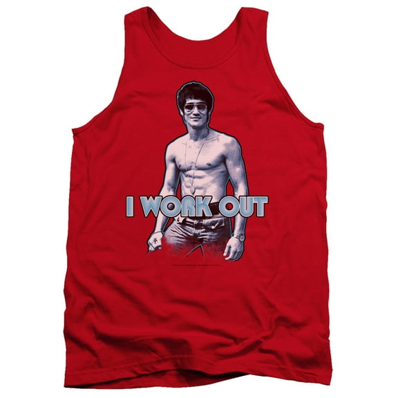 Bruce Lee Men's Lee Works Out Mens Tank X-Large Red