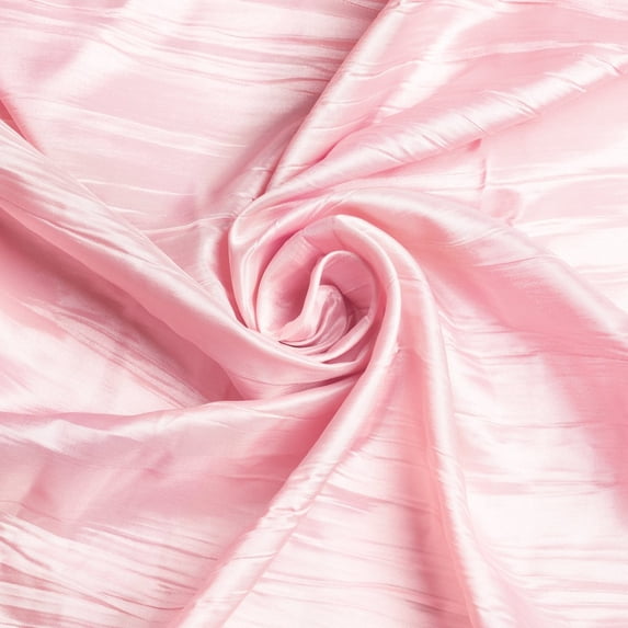 1 Pc, Accordion Crinkle Taffeta 10 Yards X 54" Fabric Roll Bolt - Pink For Wedding Or Event Decor