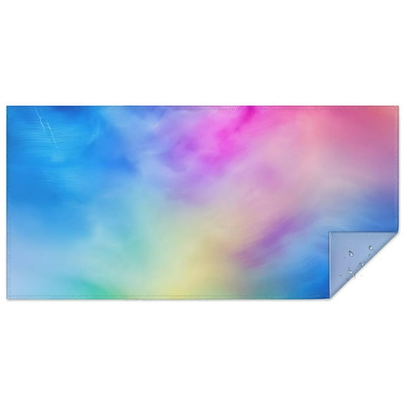 Rainbow Tie Dye Cloud Rectangle Tablecloth 60"x120",Waterproof Polyester Rectangle Table Cloth, Wipeable Spillproof Polyester Tablecloth for Dining, Camping, Indoor and Outdoor