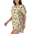 thumbnail image 2 of Wukai Cute Bee Women's Pajama Set,Short-Sleeve Top and Shorts with Elastic Waistband and Pockets for Loungewear, Yoga, and Casual Wear-Small, 2 of 8