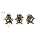 thumbnail image 4 of Squatting See Hear Speak No Evil Grinning Skeletons Shelf Sitter Figurines Set, 4 of 8