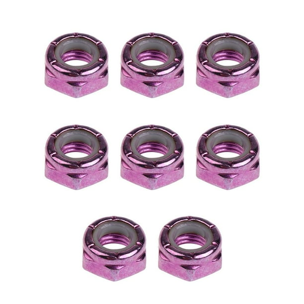 8 tornillos y tuercas para montaje de eje de patineta, para longboard, scooter y cruiser. Violeta