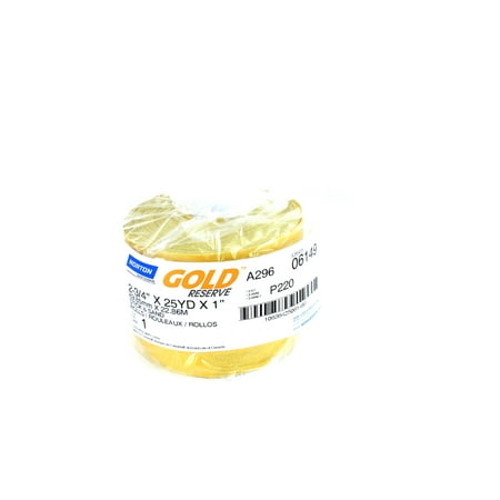 

Norton 6149 2.75 x 25yd 220 grit PSA Sandpaper Dura Block GOLD Sticky Back Roll