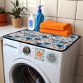 thumbnail image 3 of ZIATUBLES Washer and Dryer Top Protector Mat, Dust Proof Washing Machine Top Cover Pad for Laundry Room Washable Home Kitchen Decor Accessories, 24 x 19.7 Inch, Floral, 3 of 7