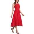 thumbnail image 2 of DARING DIVA Eyelet Sleeveless A Line Midi Tank Dress S Red, 2 of 6
