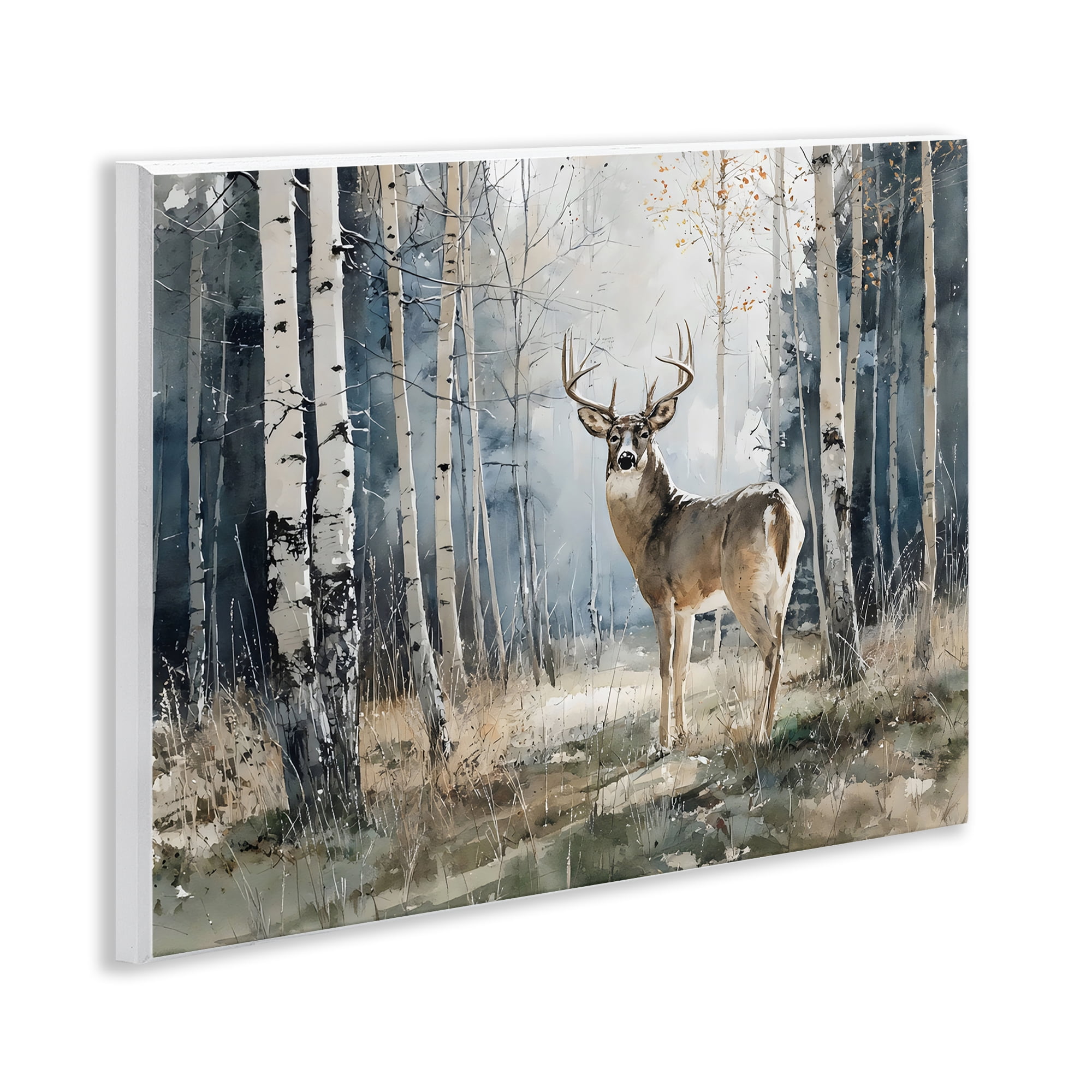 Stupell Industries Lone Stag in Birch Forest Wall Plaque Art, design by Franklyn Gregory