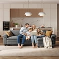 thumbnail image 4 of Linsy Home 123" Oversized Modular Sectional Sofa with Movable Ottoman, 3-Seat L Shaped Cloud Couch for Living Room, Grey, 4 of 8