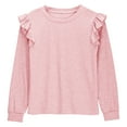 thumbnail image 5 of yocbz Girls Long Sleeve Shirts Girls Long Sleeve Shirts Casual Striped Color Block Top with Pockets Trendy Uniforms T Shirt Fall Pink,Size for 3-4 Years, 5 of 5