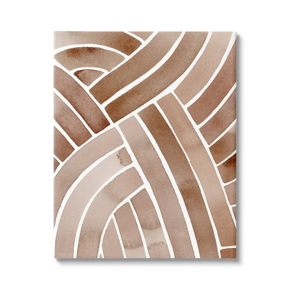 Stupell Industries Modern Brown Intertwining Lines Stripes Watercolor Detail Painting Gallery Wrapped Canvas Print Wall Art, Design by Grace Popp