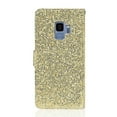 thumbnail image 2 of Allytech Galaxy S9 Plus Case, Glitter Bling Design PU Leather Drop Protection Folding Stand Wrist Strap Magnetic Closure Folio Flip Cover Cards Slots Wallet Case for Samsung Galaxy S9 Plus, Gold, 2 of 9