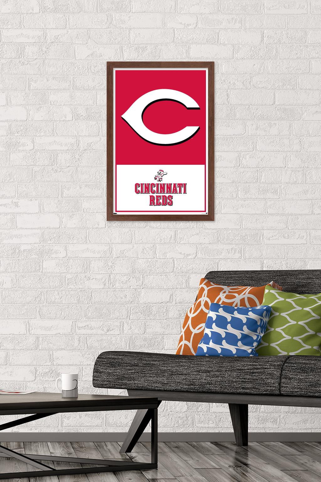 MLB Cincinnati Reds - Logo 22 Wall Poster, 14.725" x 22.375" Framed