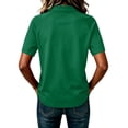 thumbnail image 6 of JULMCOMO Polo Shirts for Women 3/4 Sleeve Collared Loose Fit Button Trendy Polo Shirts Soft Summer Vacation Tees Green M, 6 of 6