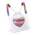 thumbnail image 2 of Bolsa de lentejuelas con cordón reversible Baoblaze Bolsa de baile para deportes de senderismo en la playa corazón blanco 45 x 35 cm, 2 of 8