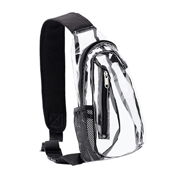 Bolsa transparente de PVC para el pecho, bolsa transparente para estadio, mochila con correa ajustable para el hombro, bolsa transparente para ,