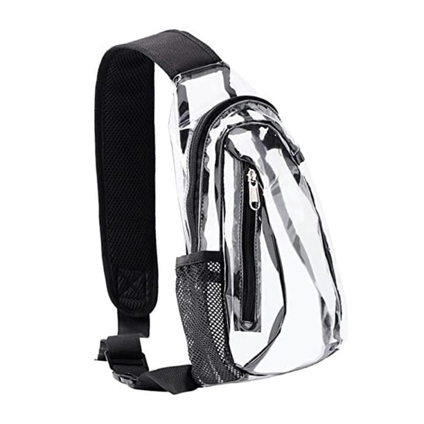Bolsa transparente de PVC para el pecho, bolsa transparente para estadio, mochila con correa ajustable para el hombro, bolsa transparente para ,