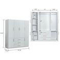 thumbnail image 3 of Idealcabin Freestanding Wardrobe Armoire With Drawers, Modern Bedroom Wardrobe Closet for Hanging Clothes, Wood Cabinet with Shelves, 3 of 7