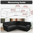 thumbnail image 2 of TOPCHANCES 3-Piece Velvet Recliner Sofa Covers, 7 Seat L-Shaped Corner Sofa Covers, Stretch Sectional Couch Slipcover ( Black ), 2 of 7