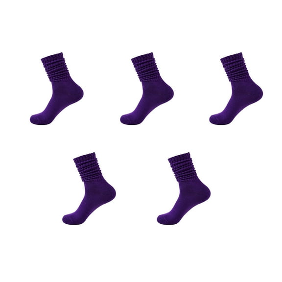 AUQ 5Pair Cotton Socks,Polyester Women'S Socks,Workout Socks Women,Purple