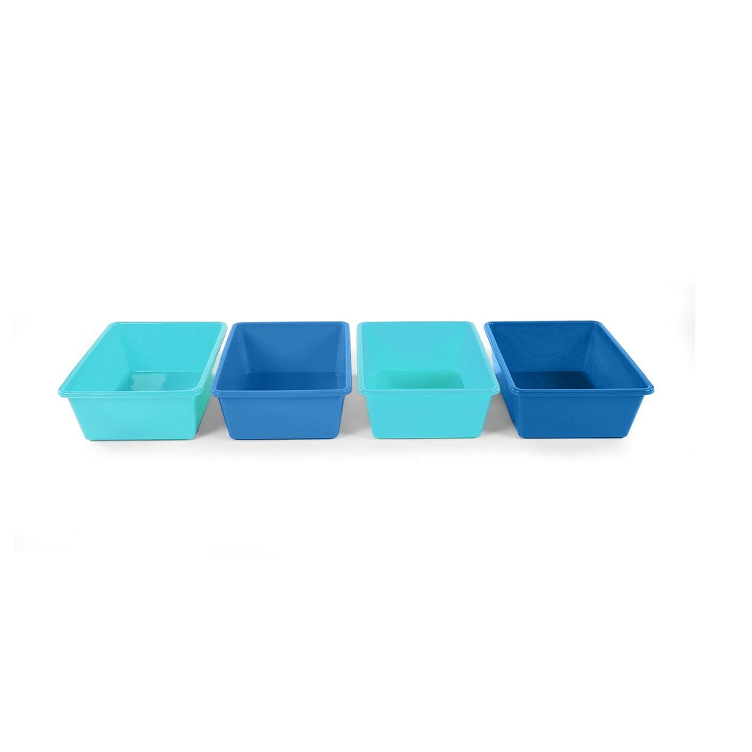 Humble Crew Large Plastic Storage Bins, Set of 4, Navy/Teal