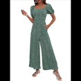 thumbnail image 3 of Mono de Verano 2025 para Mujer, Estilo Floral, Informal, Holgado, con Pierna y Corta. Verde M, 3 of 8