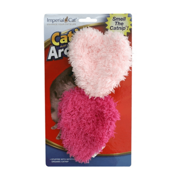 Imperial Cat Cat'n Around Fuzzy Heart Duo Refillable Catnip Toy