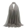 thumbnail image 1 of WEAIXIMIUNG Girls Hat and Gloves Set Age 10-12 Ladies' Solid Color Pleated Linen Scarf: Versatile Sunscreen Air Conditioning Shawl, 1 of 2