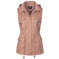 thumbnail image 1 of Made by Olivia Women's Drawstring Lightweight Loose Fit Sleeveless Vest Utility Jacket Blush M, 1 of 4