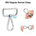 thumbnail image 4 of Uxcell 15Pack Swivel Clasps, 1" D Ring Lobster Clasp Claw Push Gate Snap Hook, Silver, 4 of 6