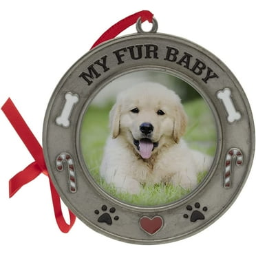 FINE PHOTO GIFTS Pewter My Fur Baby 2.25" Diameter Photo Ornament Frame