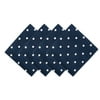 DII 18x18" Printed Polka Dot Cotton Napkin, Pack of 4, Perfect for Dining Room, Holiday Parties, and Everyday Use - Navy Base White Dots