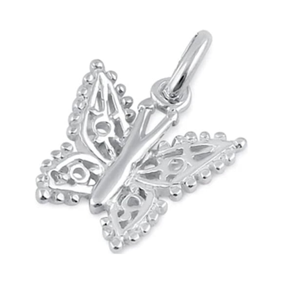 Butterfly With Beads 925 Sterling Silver Pendant Jewelry