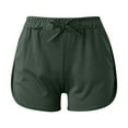 thumbnail image 4 of Gibobby Shorts Gym Mujer Pantalones cortos casuales de cintura alta para el de verano para mujer Pantalones cortos deportivos rectos sueltos(Verde, XXL), 4 of 4