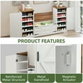 thumbnail image 4 of Uforic Shoe Cabinet with Storage Bench, Farmhouse U Shape Shoe Organizer Cabinet, White, 4 of 9