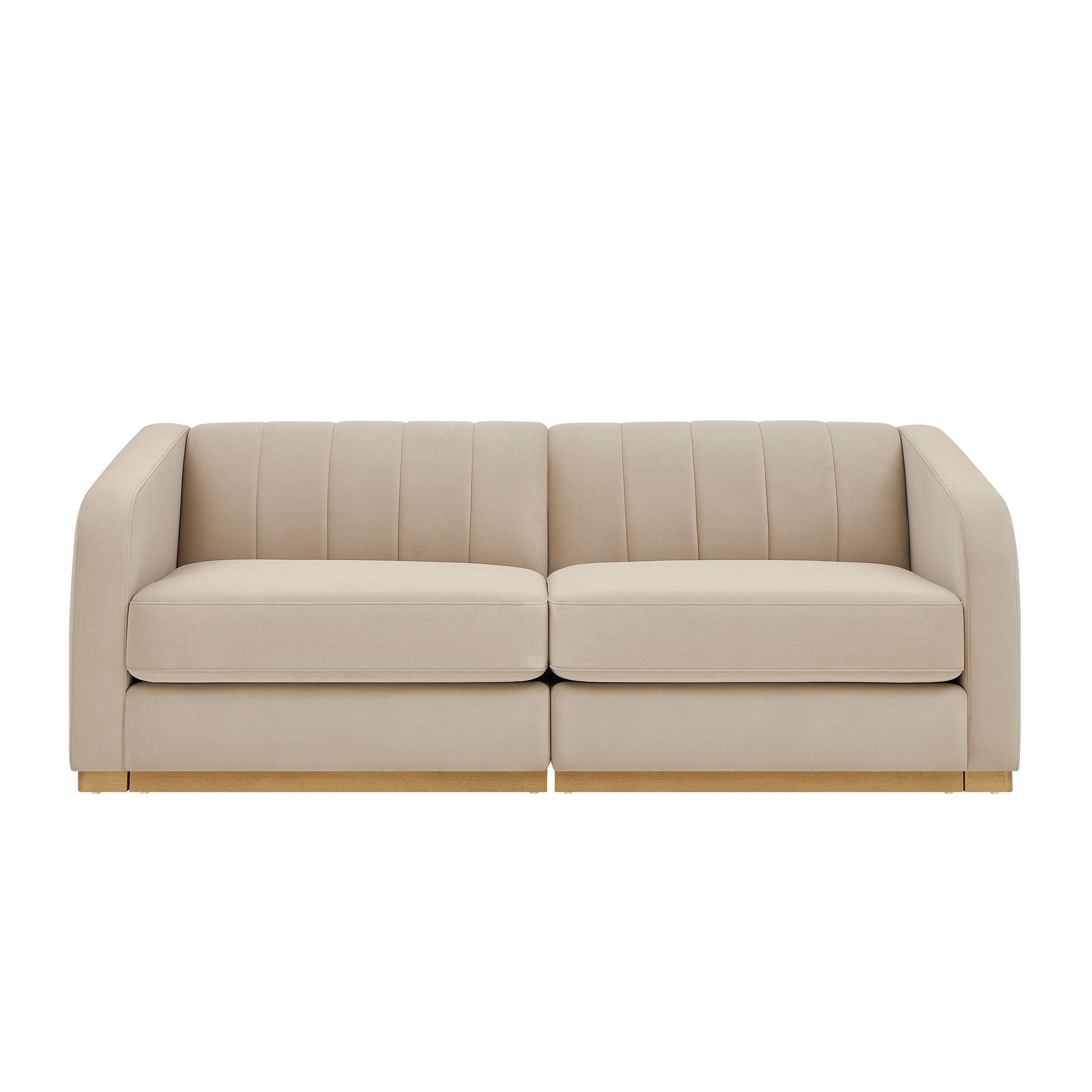 Better Homes & Gardens Lillian Channel Tufted Sofa 83.5" Beige Velvet