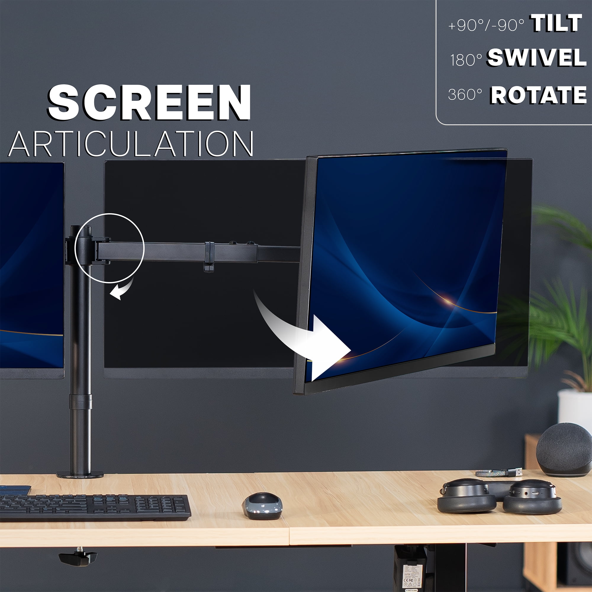VIVO Telescoping Dual Ultrawide 27" to 38" Monitor Heavy Duty Desk Mount Stand
