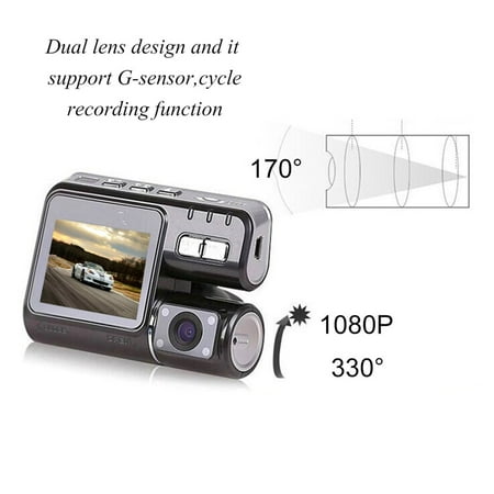 Dual Lens 2 Inch LCD Car DVR I1000 HD 1080P G-Sensor Dash Cam Rearview Camera