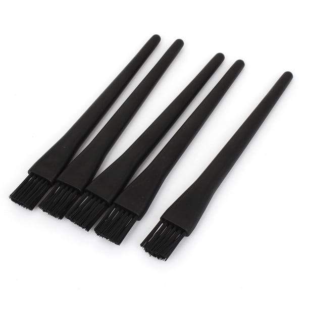 5 Piezas Cepillo de Limpieza Antiestático Conductivo de Plástico Negro con Mango para Rework de PCB