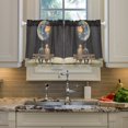 thumbnail image 2 of Yayeee Kitchen Curtains Tier Pair Light Filtering 27"x36" Rod Pocket Short Cafe Window Panel, Sitting on The Moon, 2 of 7