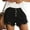 #8Black, variant on Womens 4 Button Denim Shorts, High Rise Ripped Frayed Edge Summer Wear
