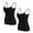 Women's Bras Black, variant on Women's Everyday Bras, Women Camisole with Shelf Bra Spaghetti Strap Cotton Undershirts 2 Pack Layering Tank Tops with Built in Bra S-XL Mother's Day Gifts