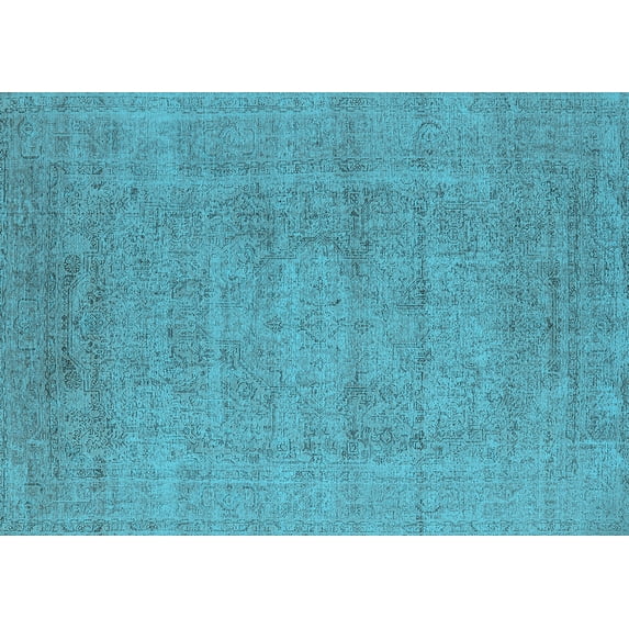 Ahgly Company Indoor Rectangle Oriental Light Blue Industrial Area Rugs, 3' x 5'
