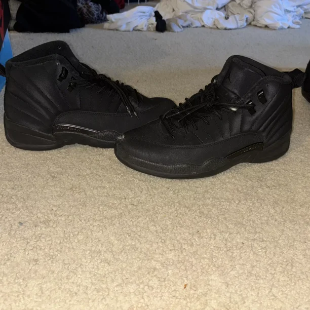 Size 10 - A i r-Jor-dan 12 Retro Winterized Triple Black