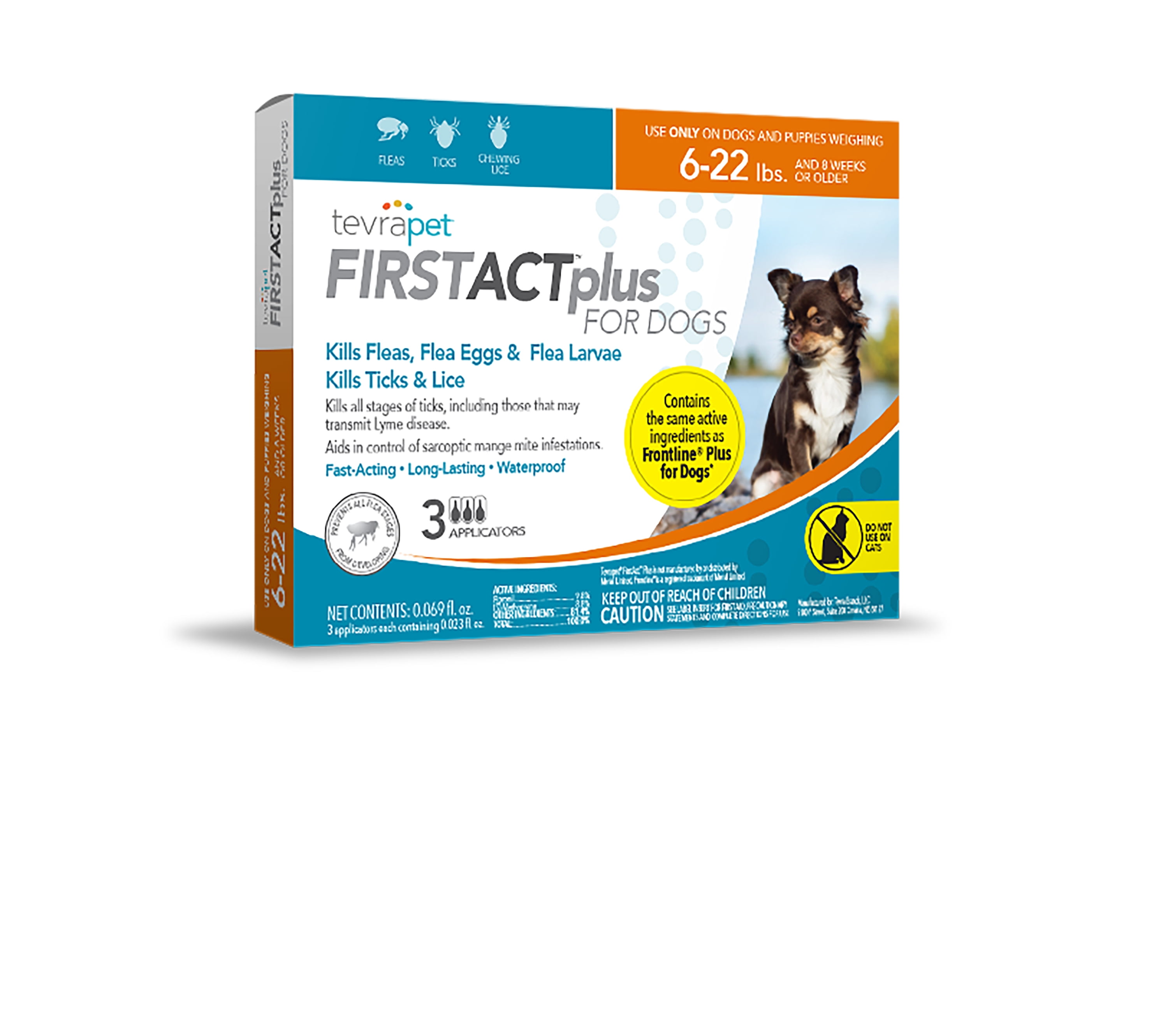 6 Months Treatment and Control Clear 40 TevraPet FirstAct Plus Flea and Tick Prevention for Dogs Small Dog 6-22 lbs