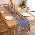 thumbnail image 3 of Table Runner 70 Inches Long for Kitchen Dining, Independence Day Dresser Scarf Farmhouse, Dining Table Decorations for Wedding/Parties, Red Truck Watermelon Star Wooden Grain 13 x 70 In, 3 of 8