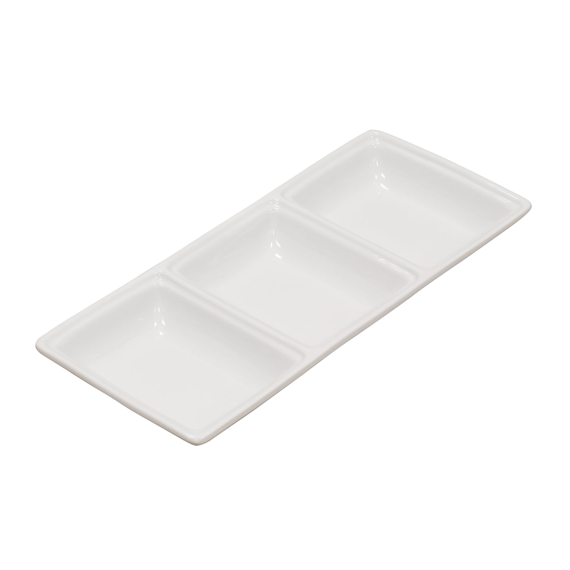 White Better Homes and Gardens BH44-036-199-36 Porcelain Round Chip and Dip Platter