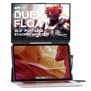 Monitor portátil - Monitor apilado portátil Duex Float de píxeles móviles de 15,6", pantalla táctil FHD IPS (soporte integrado), extensor de pantalla para computadora portátil USB C/HDMI, compatible c