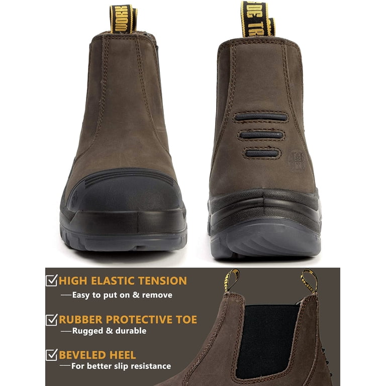Hardhill Men’s 6” Soft-toe Leather Slip resistant Work Boots HARDHILL Men main image 4