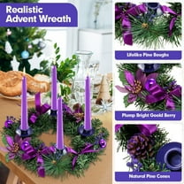 Realistic Garland Christmas, Hristmas Candlestick Wreath Simulation Rattan Wreath Candlestick Pinecone Advent Decoration Christmas Decorations