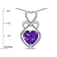 thumbnail image 3 of Star K� Heart Shape 8mm Amethyst Double Heart Halo Embrace Pendant Necklace, 3 of 9